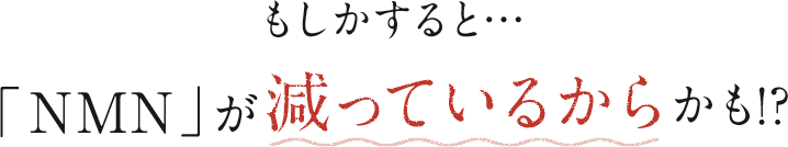 もしかすると‥「NMN」が減っているからかも!?